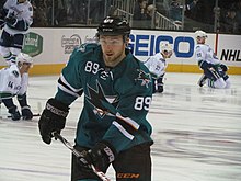 Goodrow with the San Jose Sharks in 2014. Barclay Goodrow in 2014.jpg