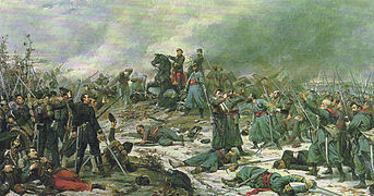 La bataille d'Auvours en 1871 par Lionel Royer.
