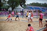 Deutsch: Beachhandball bei den Olympischen Jugendspielen 2018; Tag 5, 10. November 2018; Jungs, Platzierungsrunde - Uruguay-Italien 1:2 English: Beach handball at the 2018 Summer Youth Olympics at 11 October 2018 – Boys Consolation Round – Uruguay-Italy 1:2