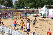 Deutsch: Beachhandball bei den Olympischen Jugendspielen 2018; Tag 3, 9. Oktober 2018; Jungs, Vorrunde, Gruppe A - Ungarn-Thailand 2:1 English: Beach handball at the 2018 Summer Youth Olympics at 9 October 2018 – Girls Preliminary Round Group A‎ – Hungary-Thailand 2:1