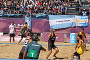 Deutsch: Beachhandball bei den Olympischen Jugendspielen 2018; Tag 3, 9. Oktober 2018; Jungs, Vorrunde, Gruppe A - Ungarn-Thailand 2:1 English: Beach handball at the 2018 Summer Youth Olympics at 9 October 2018 – Girls Preliminary Round Group A‎ – Hungary-Thailand 2:1