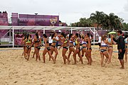 Deutsch: Beachhandball bei den Olympischen Jugendspielen 2018; Tag 5, 10. November 2018; Mädchen, Hauptrunde - Chinese Taipei (Taiwan)-Paraguay 2:0 English: Beach handball at the 2018 Summer Youth Olympics at 11 October 2018 – Girls Main Round – Chinese Taipei (Taiwan)-Paraguay 2:0