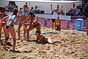 Deutsch: Beachhandball bei den Olympischen Jugendspielen 2018 in Buenos Aires; Tag 7, 13. Oktober 2018; Mädchen, Halbfinale – Ungarn-Argentinien 1:2 English: Beach handball at the 2018 Summer Youth Olympics in Buenos Aires at 13 October 2018 – Girls Semifinal – Hungary-Argentina 1:2 Español: Handball de playa en los Juegos Olimpicos de la Juventud Buenos Aires 2018 en 13 de octubre de 2018 – Semifinales Femeninas - Hungría-Argentina 1:2