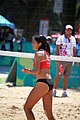 Deutsch: Beachvolleyball bei den Olympischen Jugendspielen 2018; Tag 8, 14. Oktober 2018; Mädchen, Achtelfinale – USA-Peru 2:0 (21–19/21–12) English: Beach volleyball at the 2018 Summer Youth Olympics at 14 October 2018 – Girls Round of 16 – USA-Peru 2:0 (21–19/21–12)