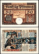 50 Pfennig "Notgeld" banknote of Beckum (Germany)