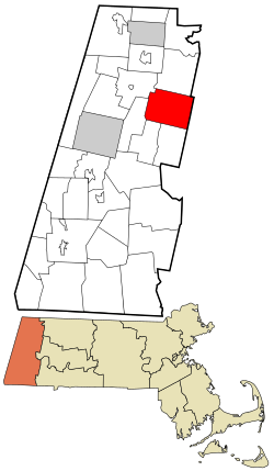温莎在伯克夏县及马萨诸塞州的位置（以红色标示）