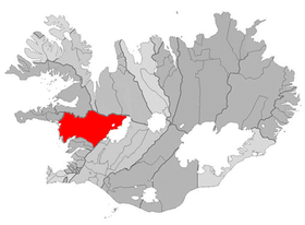 Localização de Borgarnes na Islândia.