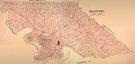 BrantCountySurveyMapCirca1880EchoPlaceHighlighted