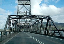 The Bridgewater Bridge, Tasmania, from the eastern access near the town of Bridgewater (facing west). Bridgewater Bridge from north.jpg