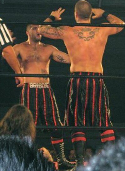 Mark (left) and Jay (right) at a Ring of Honor show in 2006.