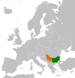 Болгария мен Сербияның орналасқан жерлерін көрсететін карта