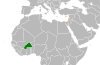 Location map for Burkina Faso and Israel.