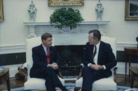 Isakson with President George H. W. Bush in 1990