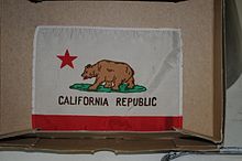 Recovered flag of Apollo 17 goodwill lunar display from museum fire of Feb. 22-23, 1978 California flag of Apollo 17.jpg