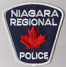 The original shoulder flash of the Niagara Regional Police, used when the force was established in 1971. Canada - ontario - niagara regional 1.JPG