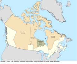 Mapa del cambio a Canadá el 2 de octubre de 1895