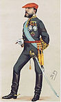 Ännu under det Spanska inbördeskriget 1820–1823 bar carlistiska förband röda baskrar. Detta har dock ingenting att göra med den moderna militära baskertraditionen, utan utgick från baskern som en folklig huvudbonad i Navarra. Bilden visar den carlistiske tronpretendenten Carlos VII (1848-1909).