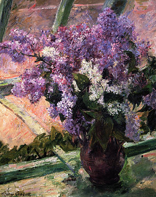 Mary Cassatt, (1844–1926), Lilacs in a Window (1880)