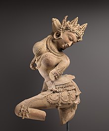 Celestial dancer (Apsara) mid-11th century, Chandela period, Madhya Pradesh. Celestial dancer (Devata) mid-11th century, Chandela period, Madhya Pradesh.jpg