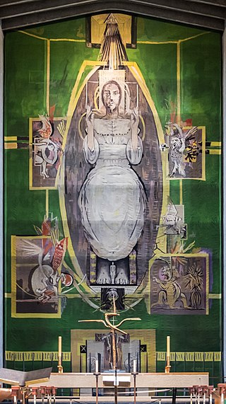 <i>Christ in Glory in the Tetramorph</i> Tapestry by Graham Sutherland at Coventry Cathedral