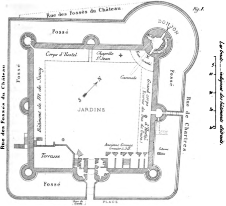 Plan du château de Dourdan