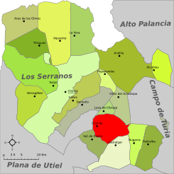 Localización en la comarca de Los Serranos