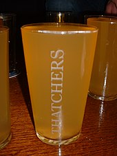 Draught glass of Thatchers cider Cider-thatchers.jpg