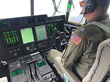 Foto tomada desde la cabina del HC-130 mientras busca el sumergibleTitán.