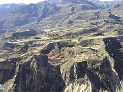 Looking north over the Colca Gorge towards the Madrigal district