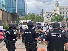 Colorado Rangers respond to a protest. Colorado Rangers Riot Response.jpg