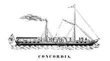 Rheindampfer Concordia um 1830