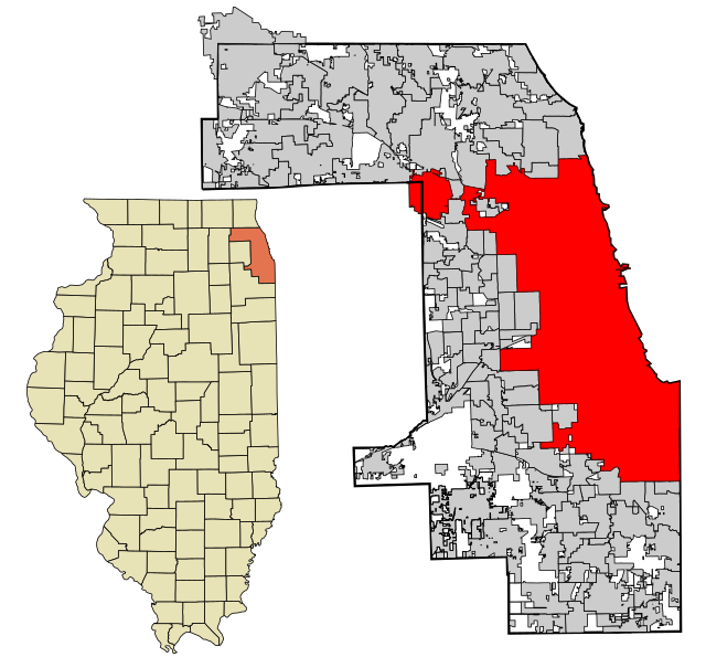 Location in Cook County and the state of Illinois.