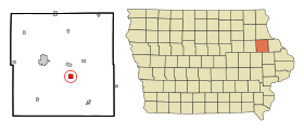 Delaware County Iowa Incorporated and Unincorporated areas Delhi Highlighted.svg