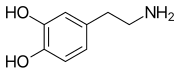 Structure of dopamine Dopamine.svg