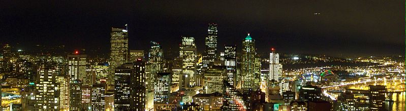 File:Downtown Seattle at night.jpg