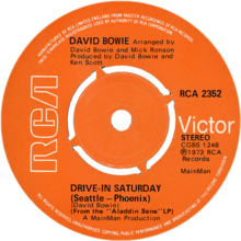 Description de l'image Drive-In Saturday by David Bowie UK vinyl single.png.