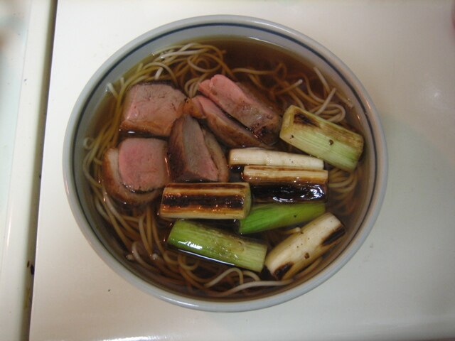 Duck soba with negi