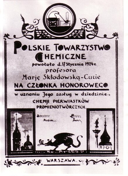 File:Dyplom Marii od Polskiego Towarzystwa Chemicznego.JPG