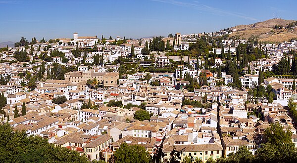 A 2010 panorama of the Albayzín, where the initial uprising took place