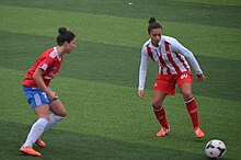 Emine Ecem Esen (right) for Atasehir Belediyespor in the 2014-15 season home match against Adana Idmanyurduspor. EmineEcemEsen03.JPG