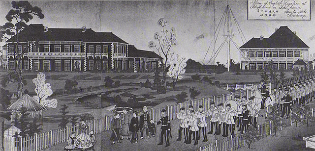 The British Legation Yamate, Yokohama, 1865 painting