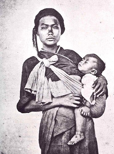 Taiwanese aborigine woman and infant, by John Thomson, 1871