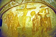 Aquileia: romanische Fresken in der Krypta des Doms, Kreuzigung