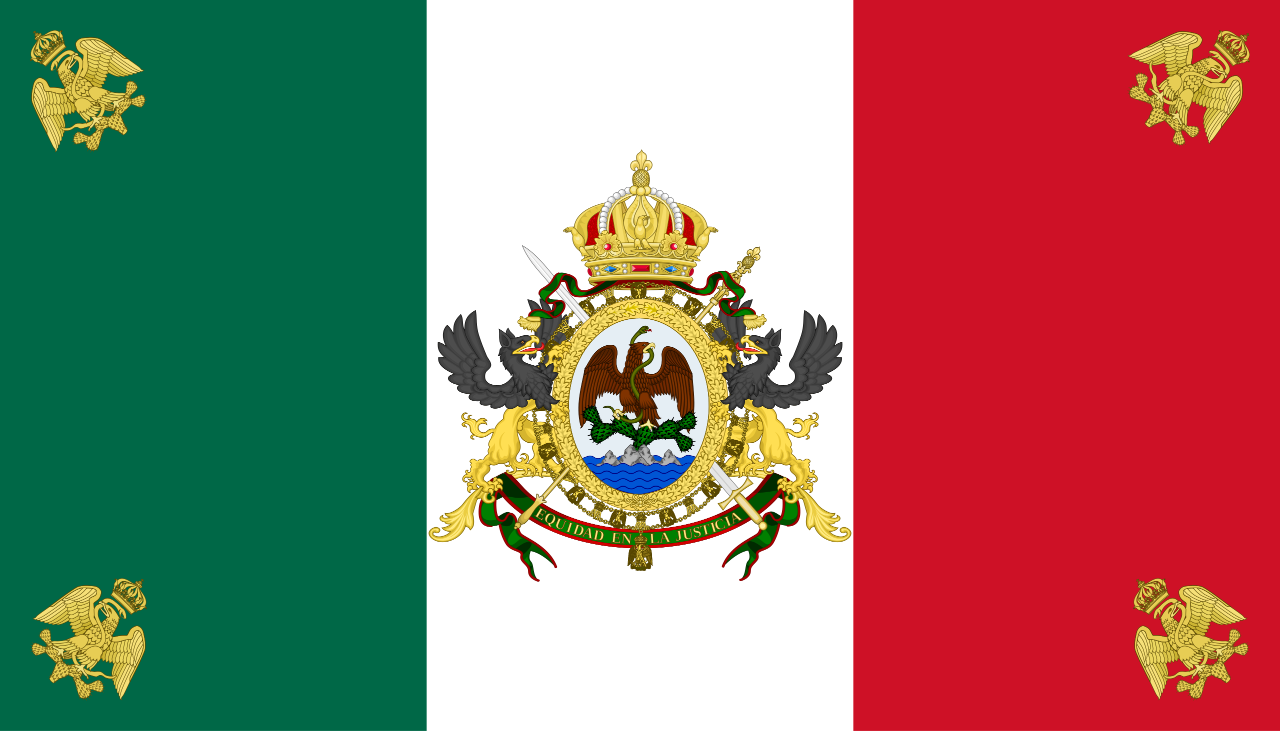 Archivo:Flag of Mexico (1864-1867).svg - Wikipedia, la enciclopedia libre