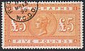 Forged British £5 orange, 1895 cancel.JPG