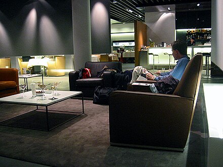 The Lufthansa First Class lounge at Frankfurt International Airport, Germany