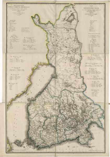 File:General Map of the Grand Duchy of Finland. Indicating Postal Roads, Stations and the Distance in Versts Between Them- According to the Latest Verified Data in St. Petersburg in 1825 WDL353.png