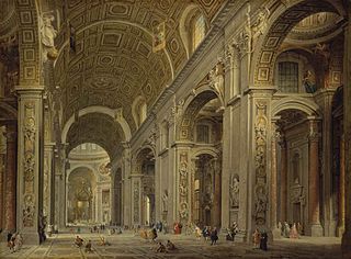 Interior of St Peter's Cathedral in Rome