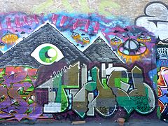 Grafiti di Freetown Christiana, Kopenhagen, Denmark