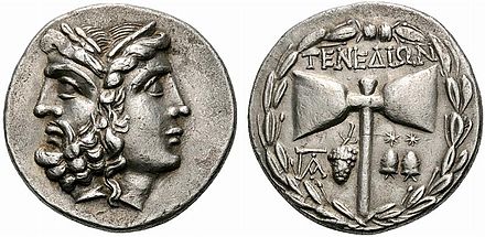 Grapes on a Tenedos tetradrachm, 1st C BCE